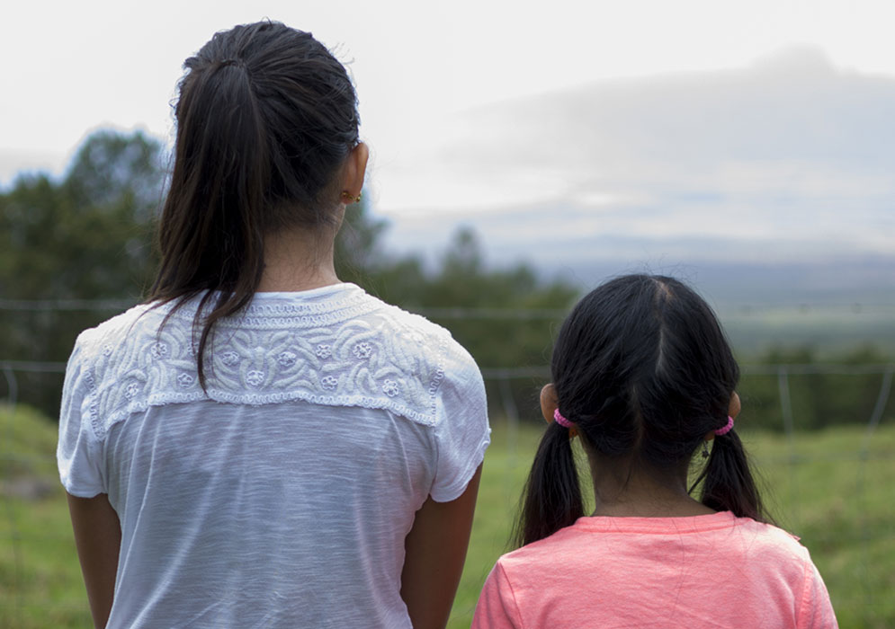 girls taking in the view